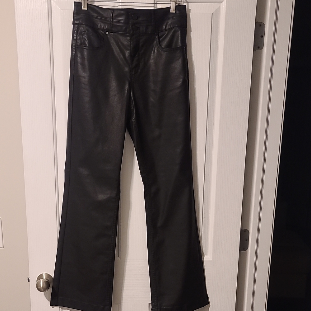 White House Black Market Coated Black Trousers